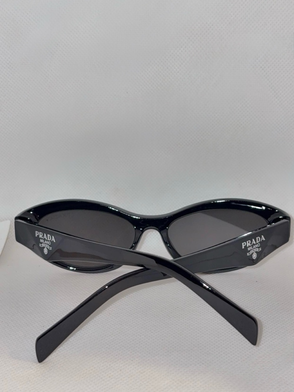 Prada Glossy Black Oval Sunglasses